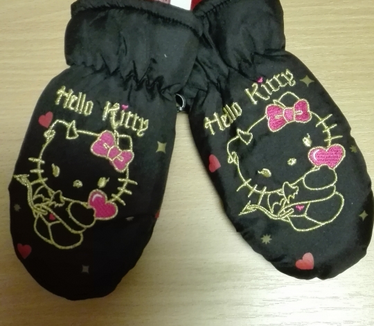 Rukavice dívčí šusťákové palčáky HELLO KITTY (8-10 let)