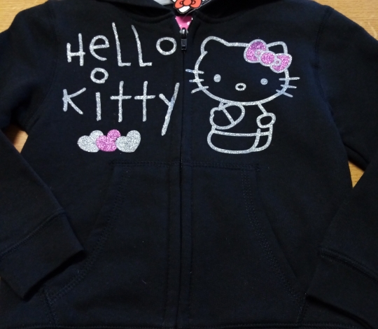 Mikina dívčí teplá HELLO KITTY černá