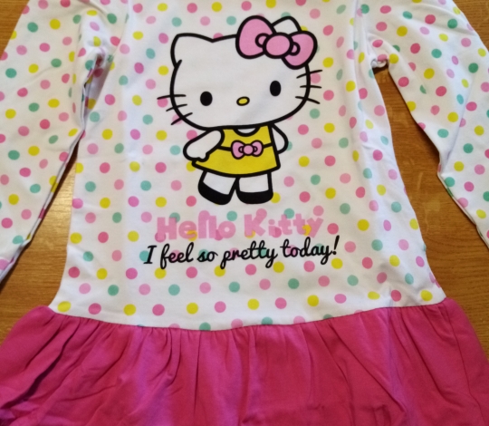 Tunika šatová dívčí dlouhý rukáv HELLO KITTY