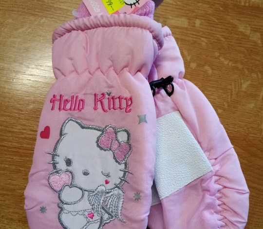 Rukavice dívčí HELLO KITTY růžové lyžařské