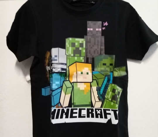 Tričko chlapecké krátký rukáv MINECRAFT - černé