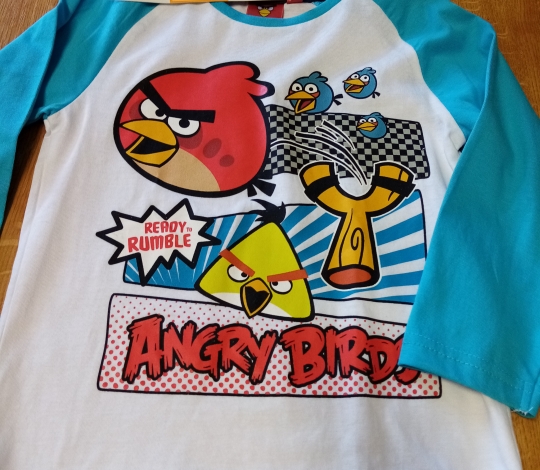 Tričko chlapecké dl. rukáv ANGRY BIRDS bílé - vel. 104