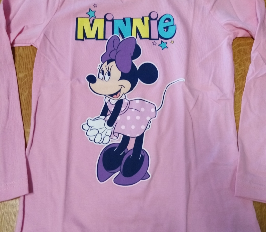 Tričko dívčí dlouhý rukáv MINNIE růžové - 134